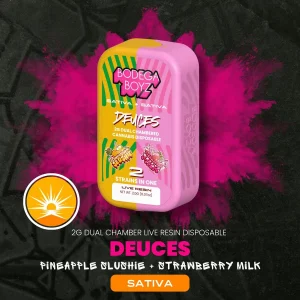 Deuces Pineapple Slushie and Strawberry Milk Live Resin Vape 2g